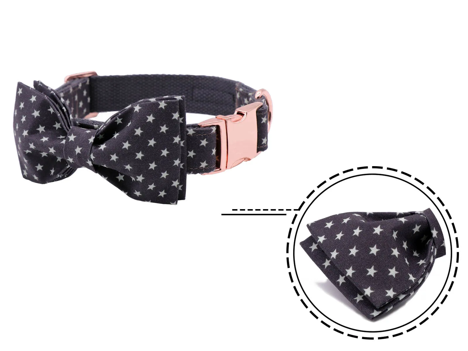 collar and bow Уникальный стиль собачьи лапы или ошейник для кошек или поводок маленькие звезды дизайн ошейники для собак - Цвет: collar and bow