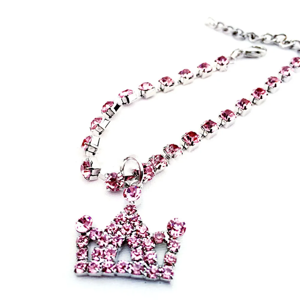 Crown Pendant Dog Cat Puppy Collar Rhinestone Necklace Outdoor Pet Accessories | Дом и сад
