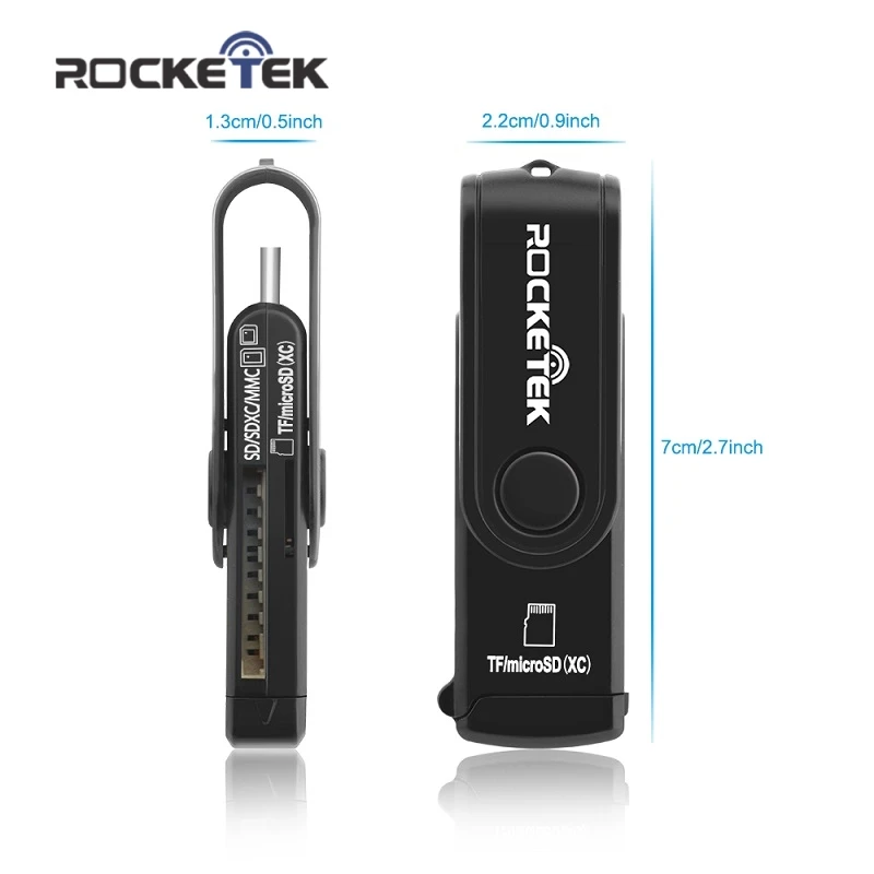 Rocketek Тип c usb OTG телефон type-c мульти 2 в 1 кардридер памяти адаптер SD TF micro ПК