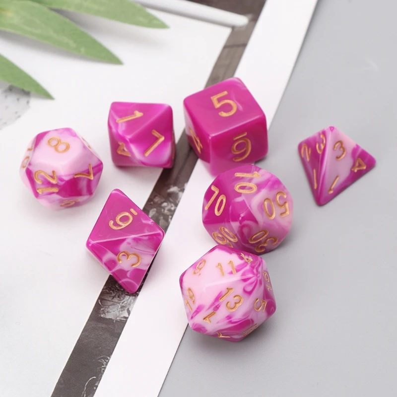 7pcs/set Sided Dice Set D4 D6 D8 D10 D12 D20 For Dungeons&ampDragon D&ampD RPG Poly Game | Спорт и развлечения