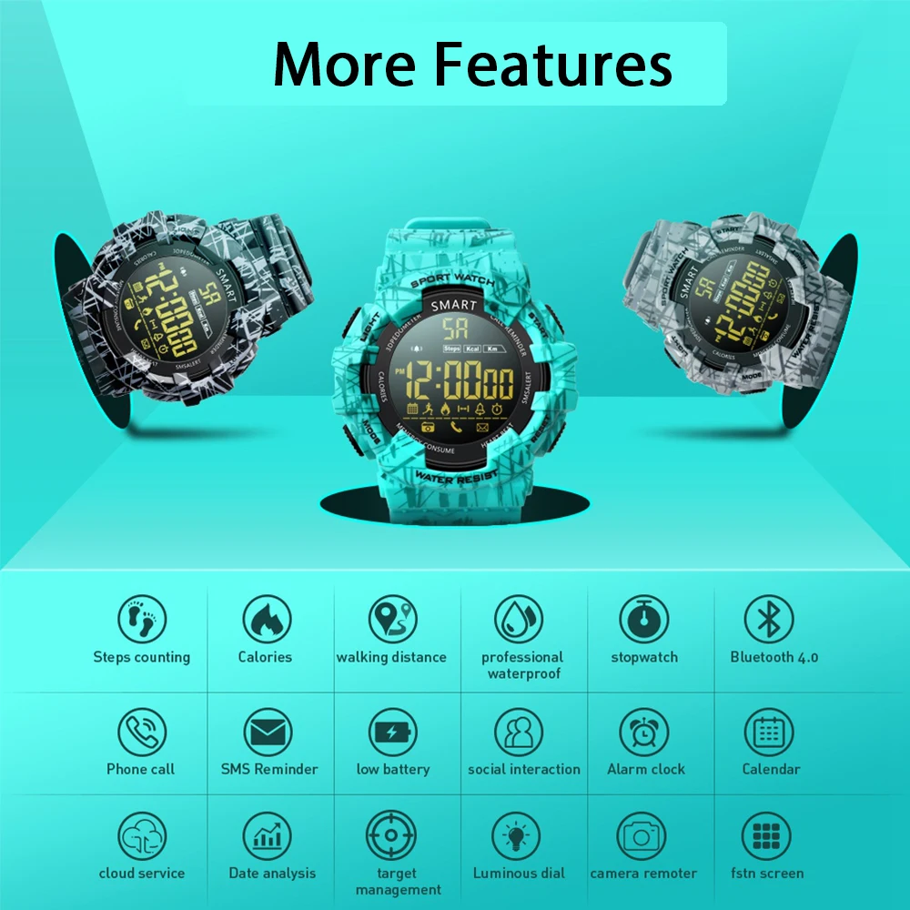 2 шт. может сохранить $2! Makibes GK02 спортивные часы EX16C 5ATM водонепроницаемый smartwatch