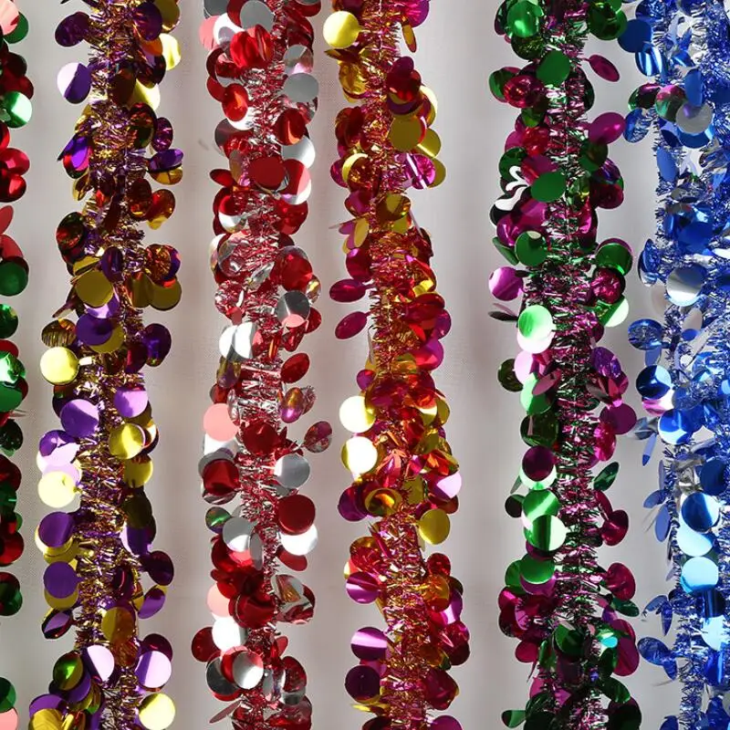 

10 Pcs/lot Colorful Pull Flower Strip Tinsel Decor Ribbon Xmas Tree Pendant Wedding Room Home Party Decoration