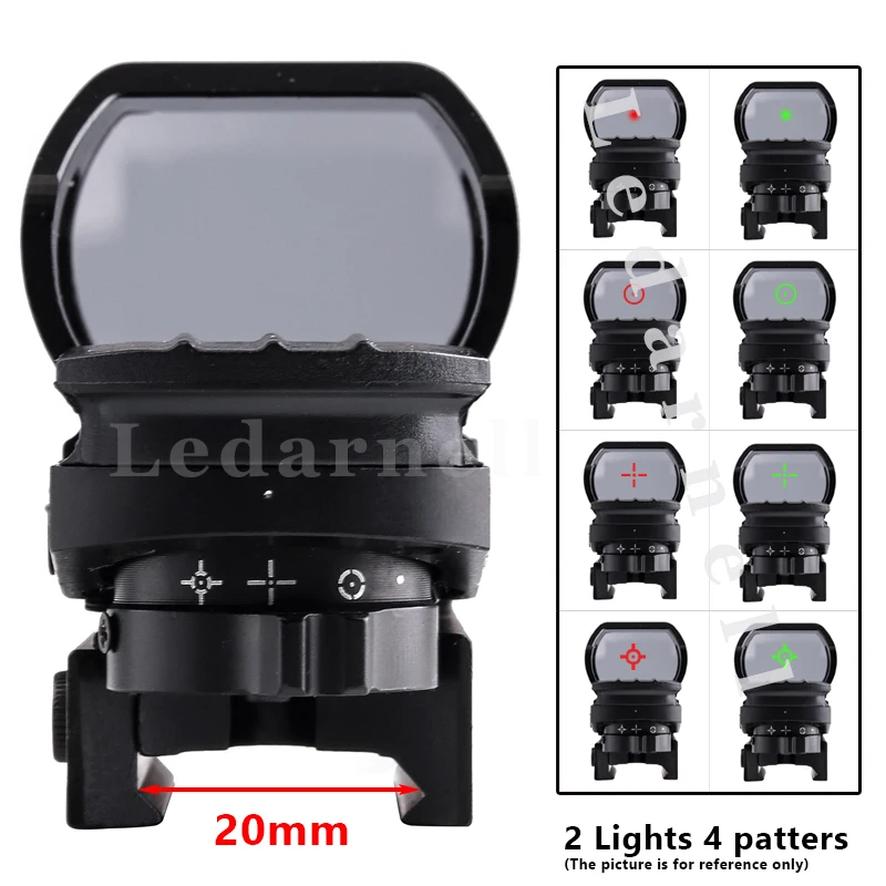 Ledarnell 20 мм Ratil Red Dot прицел оптика тактический Красный Зеленый 4 Сетка Reflex Оптика