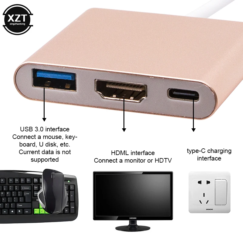 Высокое качество USB 3 1 Тип C к HDMI 0 концентратор многопортовый адаптер донгл док