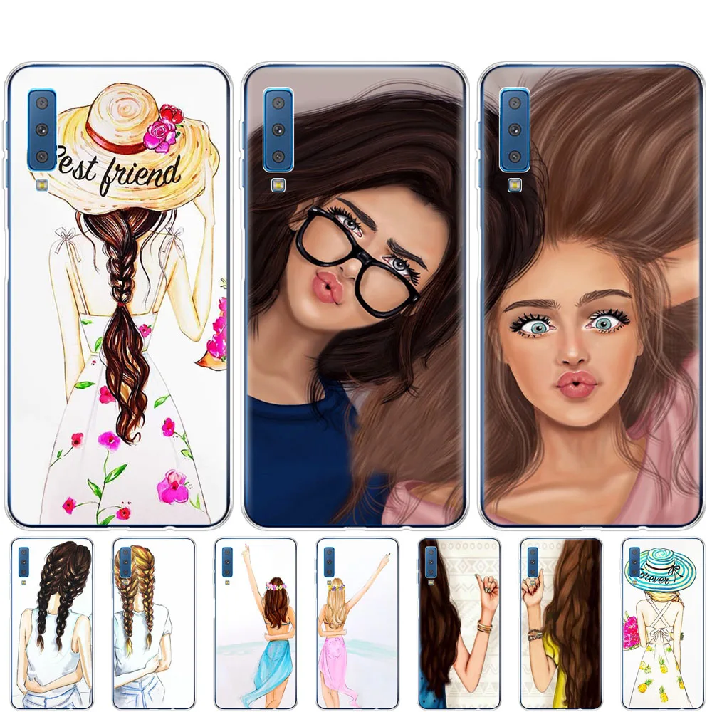 Чехол для Samsung A50 чехол Galaxy A60 A10 A30 A40 A70 A 50 2019 A9 A7 2018 девушки брюнетка блонд лучшие