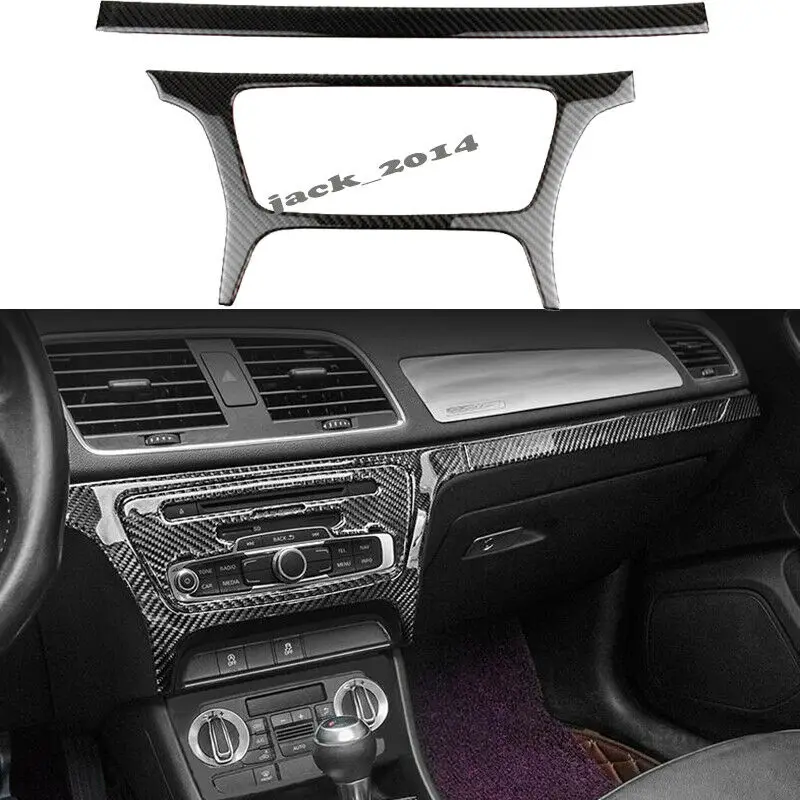

Real Carbon Fiber Central Frame+Co-pilot Stripe Cover Trim For Audi Q3 2013-2017