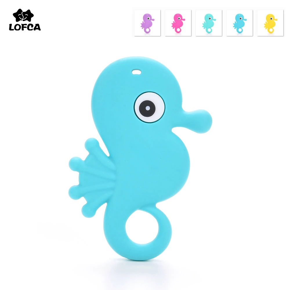 1pc Seahorse 5 Colors Silicone Teether Baby Teething Necklace Dental care Carrier BPA Free Pendant Teether BPA Free