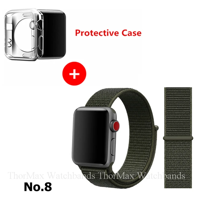 8-Cargo Kahki Ремешок для Apple Watch Series 4 3 2 1 38 мм 42 мм нейлоновый мягкий дышащий браслет сменный ремешок Спортивная петля для iwatch 4 40 мм 44 мм - Цвет ремешка: 8-Cargo Kahki