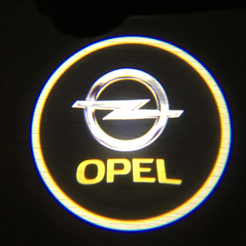 yellow logo 2 шт. для Opel автомобиля двери Добро пожаловать логотип Светильник проектор для opel проектор Ghost Shadow лампа - Испускаемый цвет: yellow logo