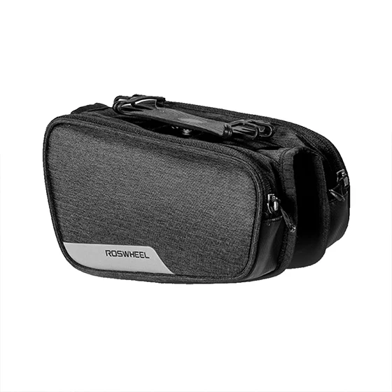 

ROSWHEEL 1.5L Bicycle Bag With Phone Holder Waterproof Top Frame Tube Cycling Bag Phone Bracket Double Bike Bag Bike Accessories