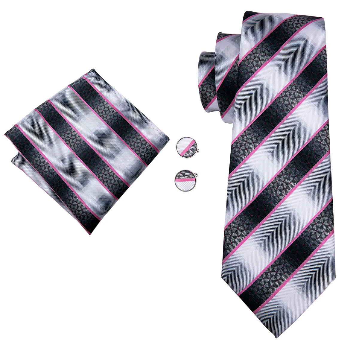 Hi Tie 2019 Новинка полосатые галстуки для мужчин 100% шелк мужской комплект галстука
