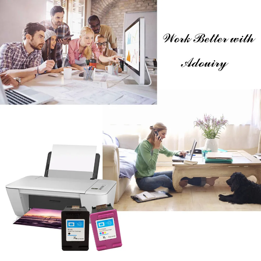 2PK 61XL черный и Цвет картридж высоким выходом для hp Deskjet 1000 1050 1055 2050 2512 3000 ENVY 100 110