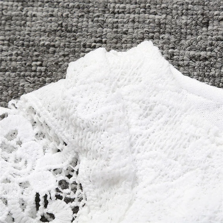 Для маленьких девочек Белое Кружевное боди с длинными рукавами для лета 6 м до 24