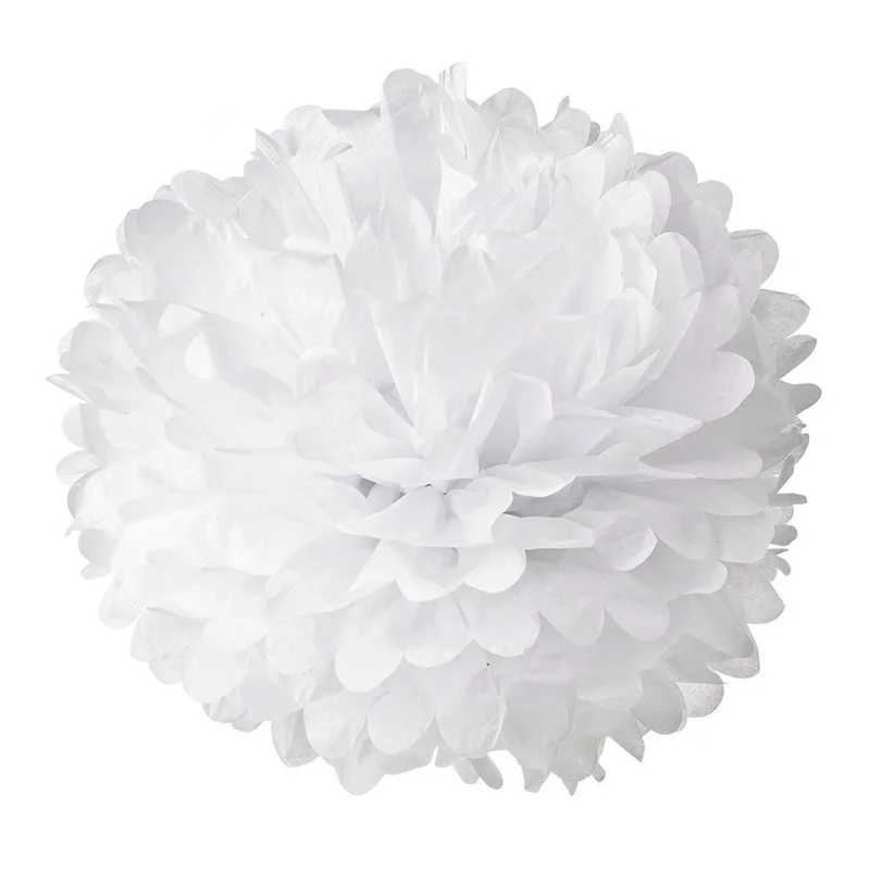 White FENGRISE Pom Poms 1 шт. 30 см бумажные шарики из искусственных цветов Свадебные украшения вечерние товары для дома автомобильные декоративные - Цвет: White