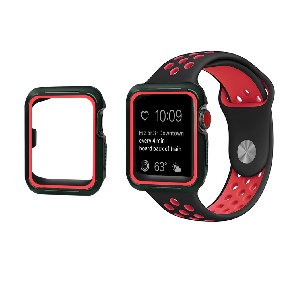 Maibosi ударопрочный и защитный чехол с силиконовым спортивным ремешком iWatch для Apple