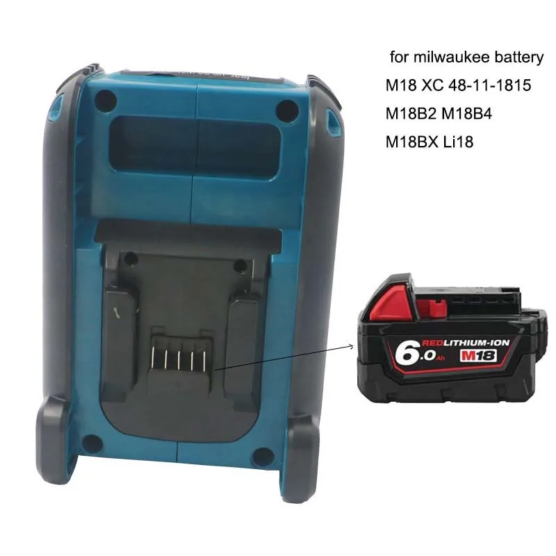 18В 6.0AH литий-ионный аккумулятор CordlessBluetooth место работы динамик для Makita dewalt Milwaukee Bosch 14,4 в 18 в 20 В батарея bl1860 - Цвет: only Milwaukee speak