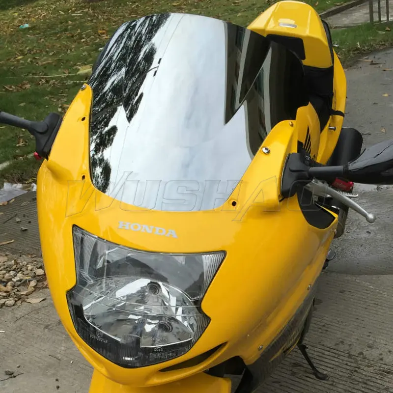 Chrome Мотоцикл двойной пузырь лобовое стекло ветер экран для 1996-2007 Honda CBR1100XX CBR 1100 XX супер черный Дрозд черный Иридиум - Цвет: Chrome