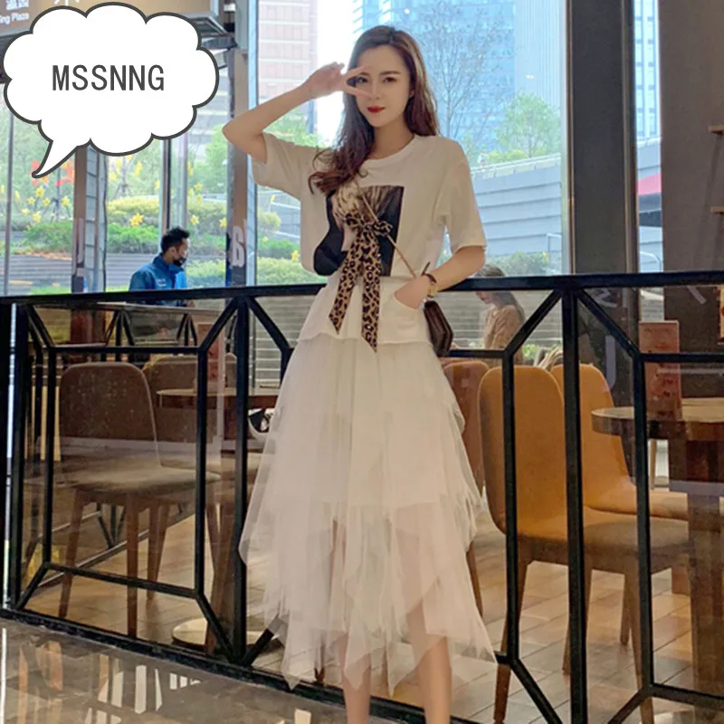MSSNNG 2019 новый темперамент сетки летнее женское платье с галстуком-бабочкой