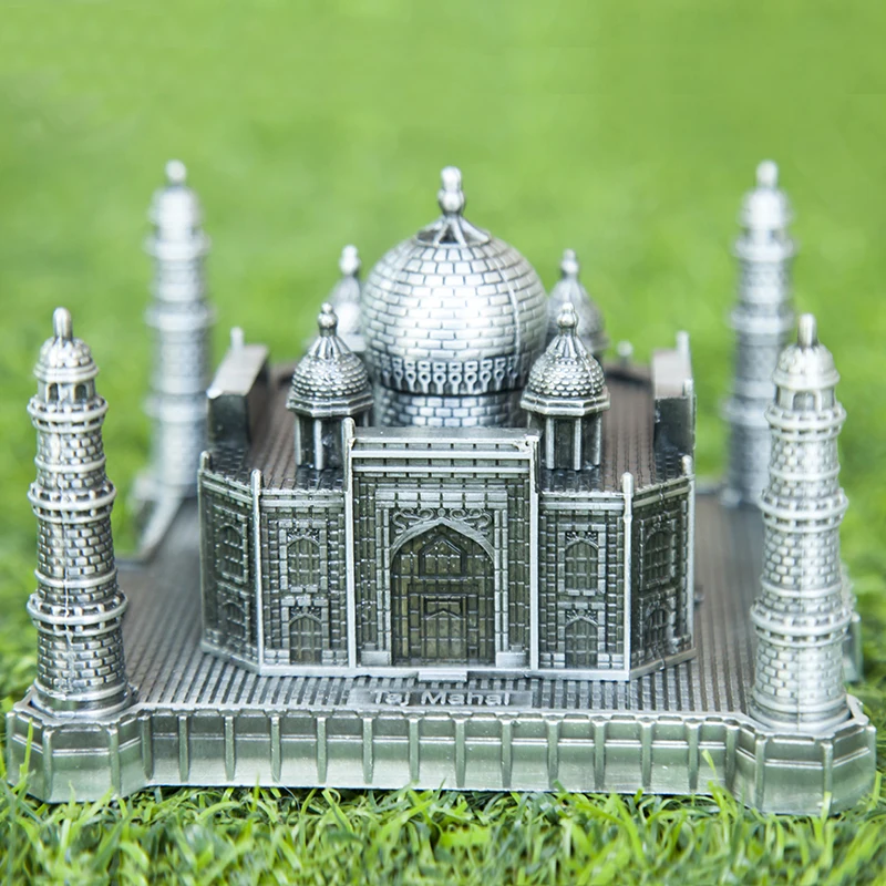Silvery Big Модель Тадж Махала из металла Индия туристические сувениры подарок на свадьбу юбилей творческая статуя здание украшения ремесла фигурки - Цвет: Silvery Big