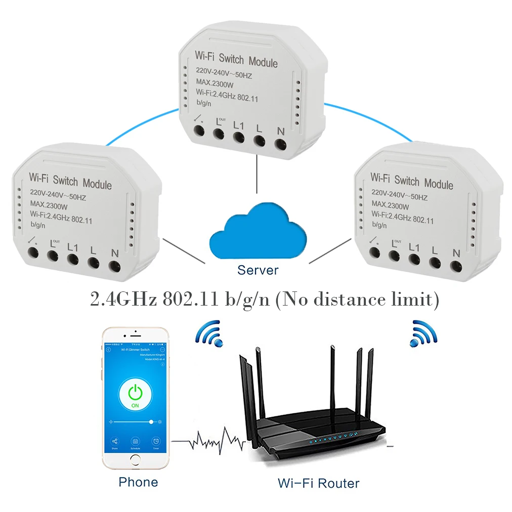 Приложение Smart жизнь Wi-Fi Смарт модуль коммутатора 220-240 V 2300 W Управление; Таймер Выключатель света голос Управление работать с Amazon Alexa Google