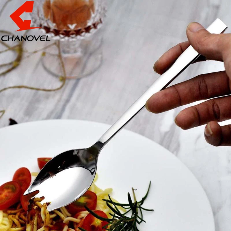 CHANOVEL 1 шт. ложка из нержавеющей стали вилка нож портативная салатная кухонная