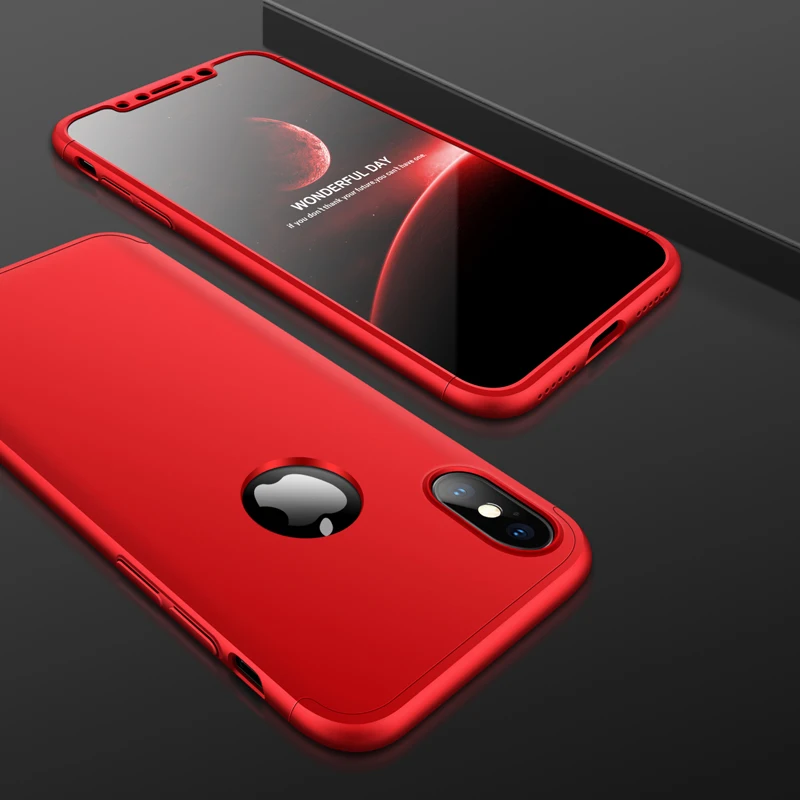 Luxury ShockProof Back Cover For iPhone X Case Removable 3 in 1 Full Protection Plastic Hard for PC Coques |