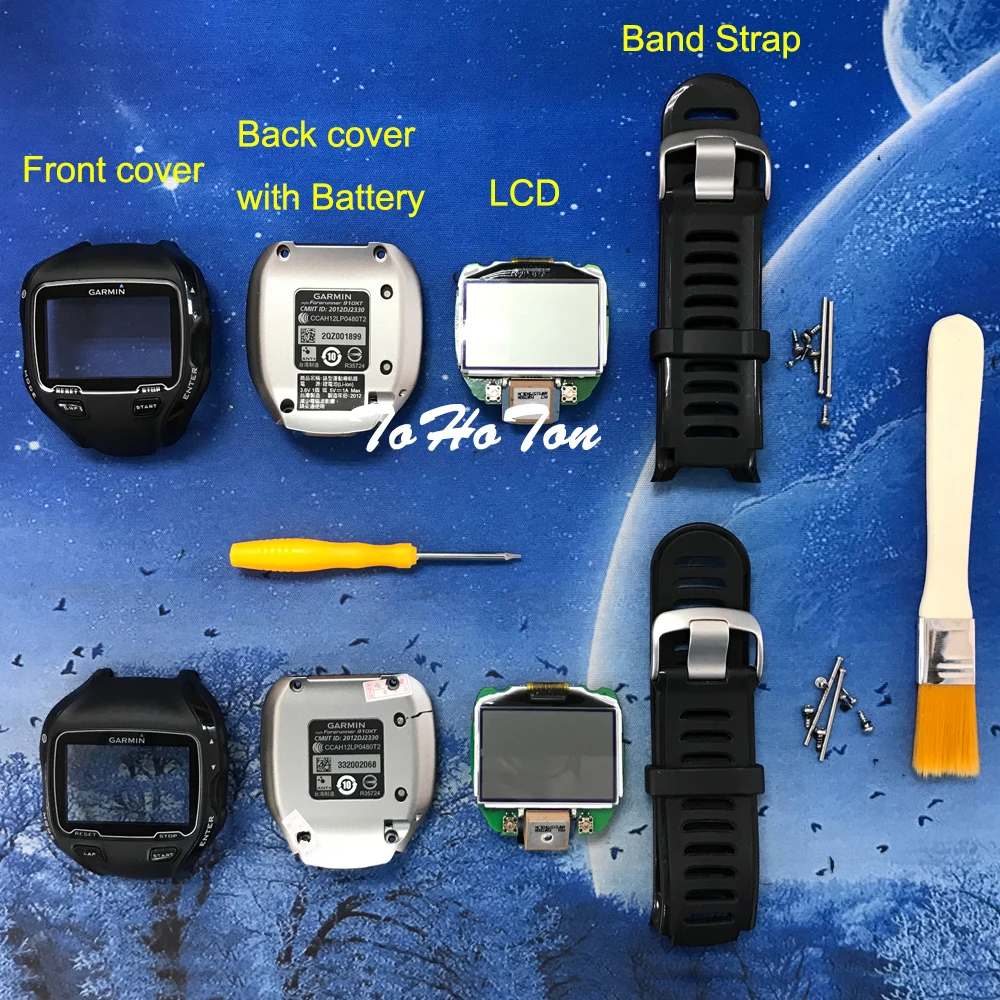 Front Case for Garmin Forerunner 910XT GPS Watch front cover Band Strap LCD display battery repair parts accessories |
