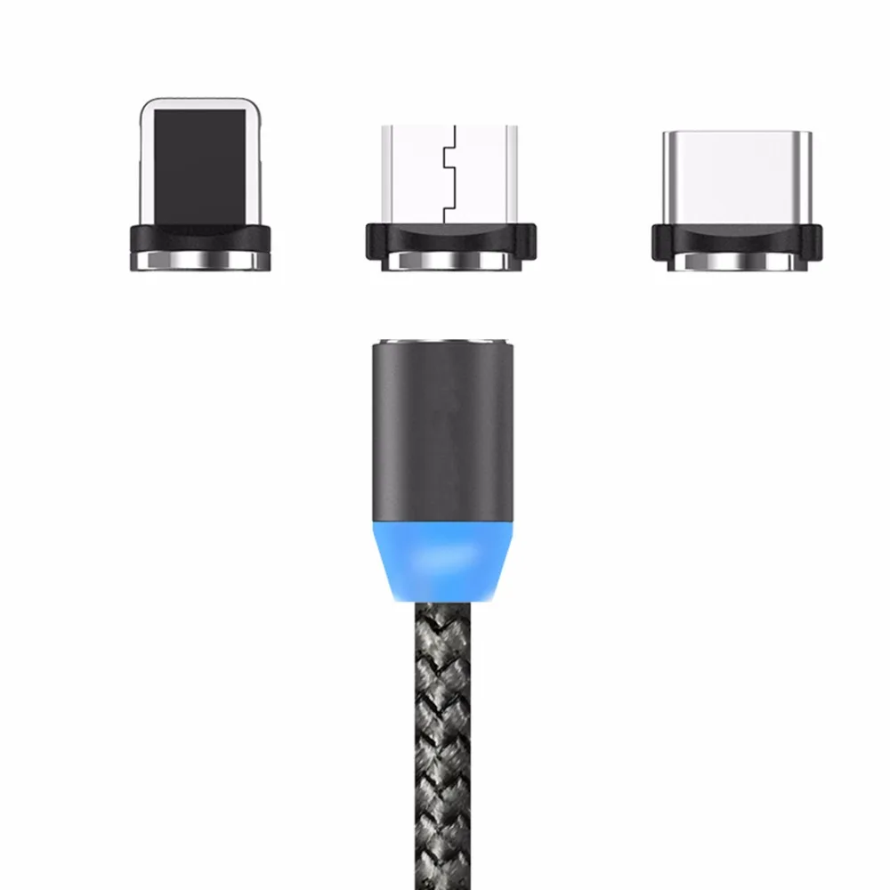 Магнитный кабель для быстрой зарядки Micro usb type C для iPhone, samsung/Xiaomi USB-C, магнитный кабель для передачи данных, шнур для зарядки 1 м 2 м
