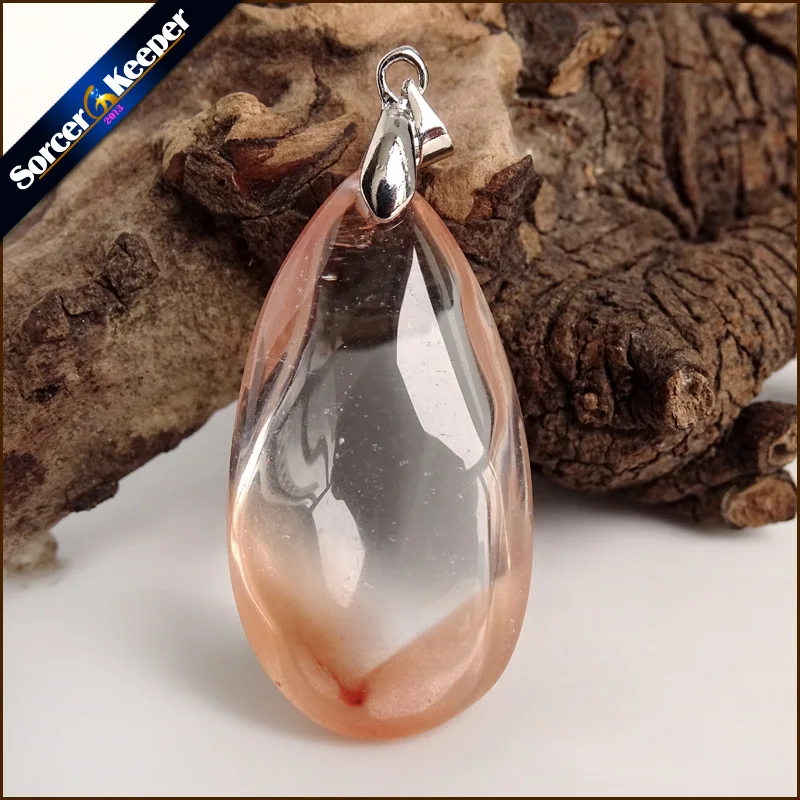 Для женщин Jewelry Цепочки и ожерелья Мода Редкие натуральный камень красный кролик волосы мех Рутиловый Кварц полированный кулон YS241