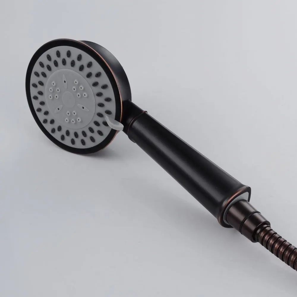 Бронзовая насадка для ванной с масляным напылением тройная эргономичная шлангом