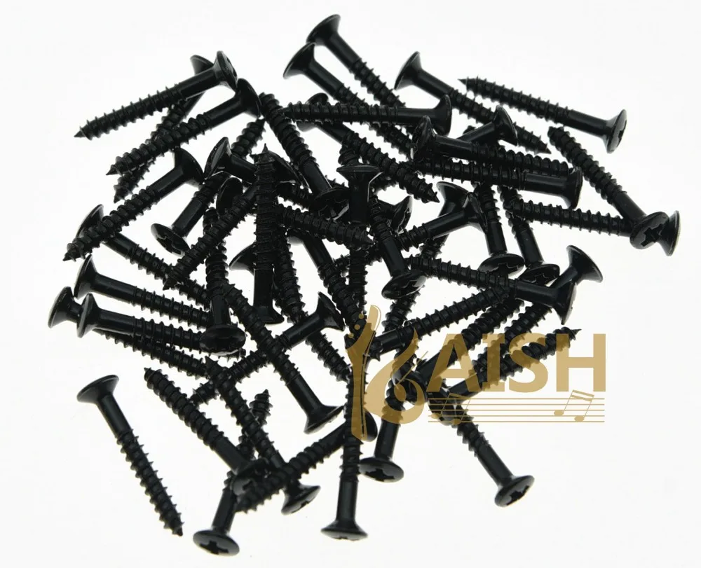 

KAISH 100 Pcs Black Humbucker Pickup Ring Screws LP Pickup Frame Surround Screws