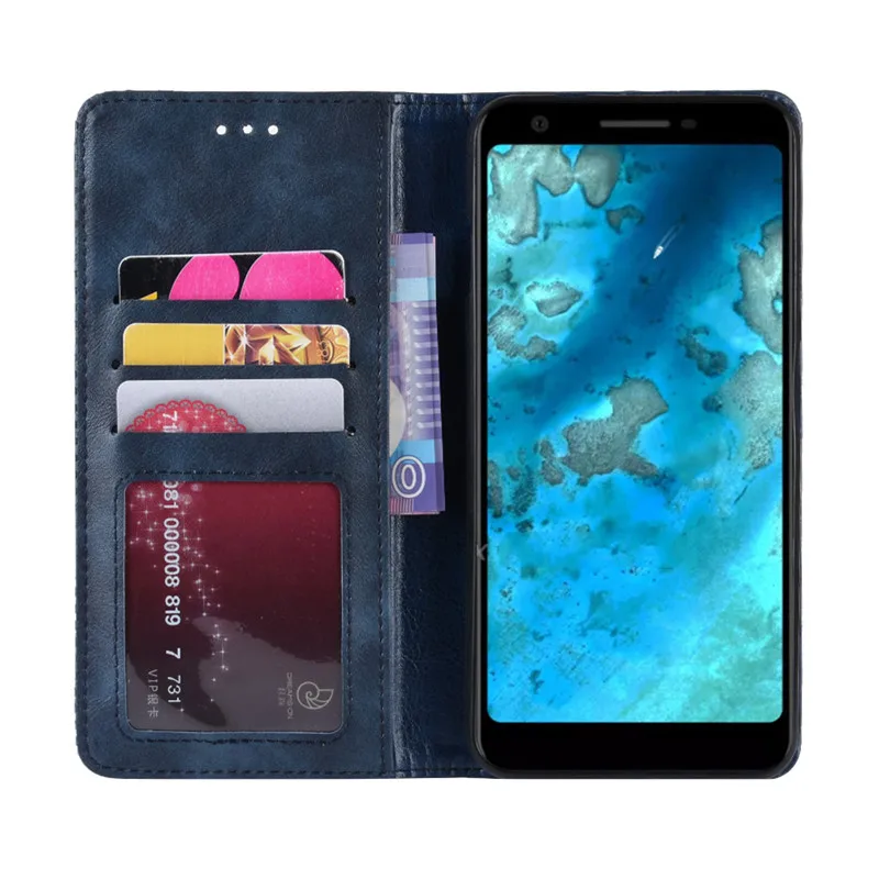 Тонкий кожаный чехол книжка в стиле ретро для Google Pixel 3a XL кошелек с подставкой