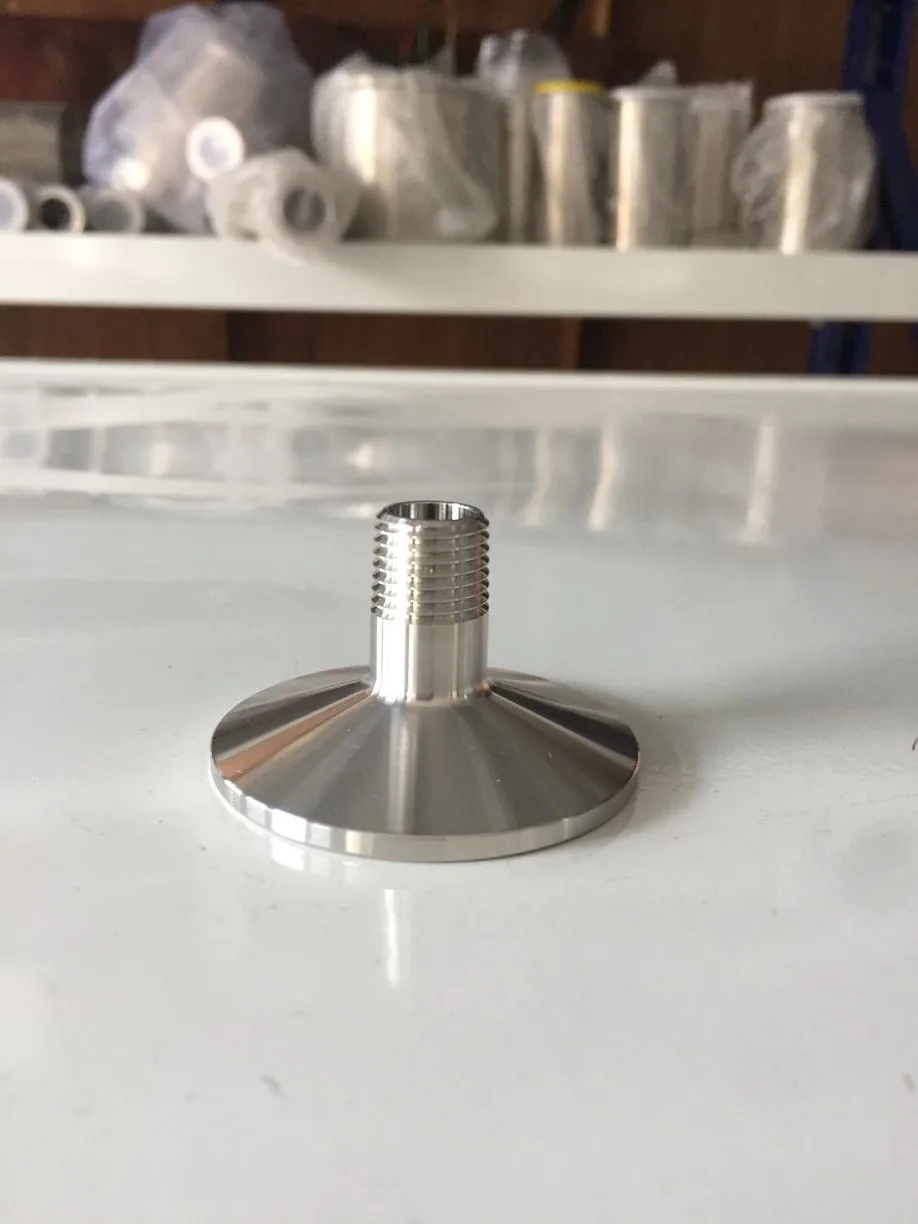 Короткий 1/" BSPT NPT X 1,5"(50,5 мм OD) тройной зажим санитарный адаптер с наружной резьбой SS304 нержавеющая сталь