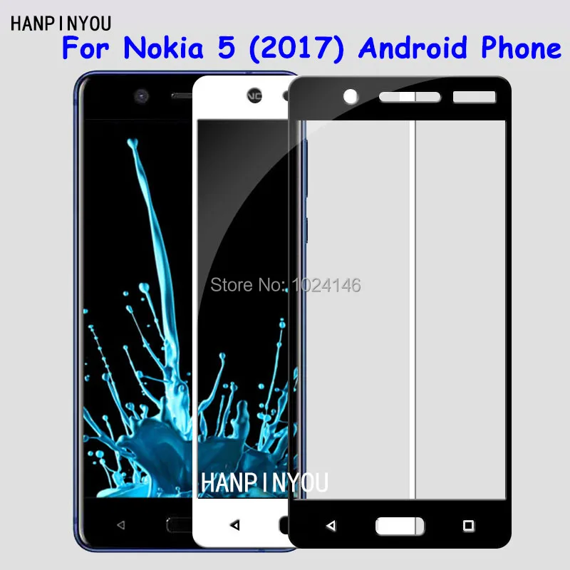 Для Nokia 5 (2017) TA-1024 2 &quotПолное покрытие закаленное стекло Защита экрана Ультра