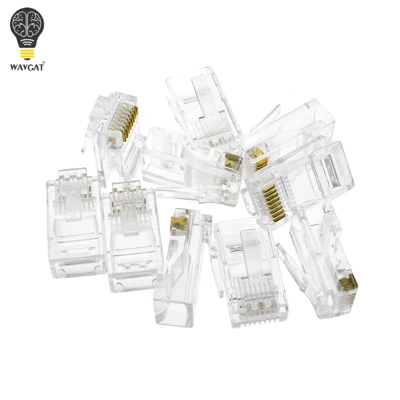 Сетевой модульный штекер 8P8C RJ-45 RJ45 с золотым покрытием Cat5 CAT5e соединители кабелей