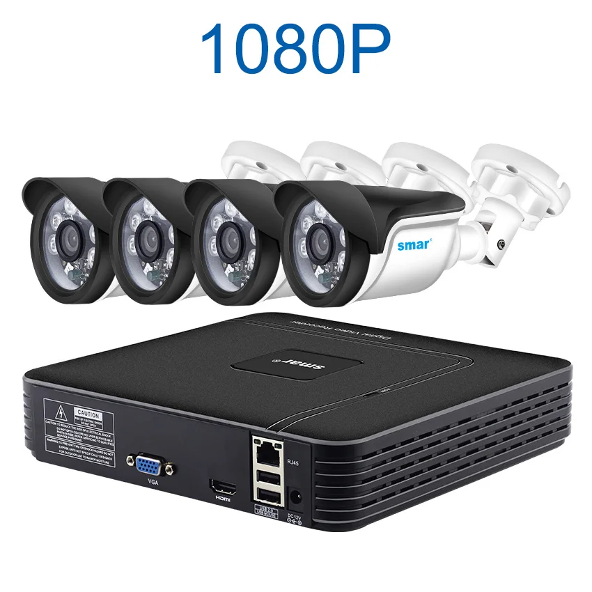 Зеленый Sm4ch CCTV Система HDMI CCTV NVR 4 шт. 1,0 МП/МП уличная инфракрасная камера видеонаблюдения 6 шт. Nano Leds Камера видеонаблюдения комплект - Цвет: Зеленый