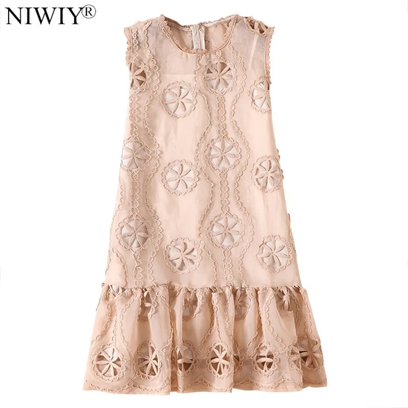 

New Sleeveless Hem Splice Leaf Edge Summer Dress Zomerjurk Dames 2021 Women Midi Party Dress Vestido Verano Mujer N9272