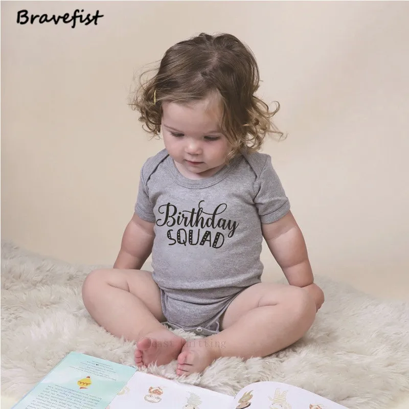 Monos de algod&oacute;n para beb&eacute;s y ni&ntilde;as, ropa de manga corta de poli&eacute;ster para ni&ntilde;os de 0 a 24 meses, monos de feliz cumplea&ntilde;os-2