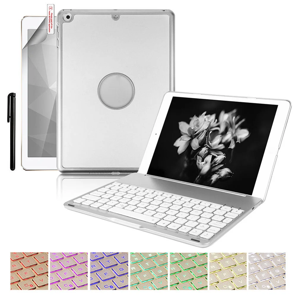 Алюминиевая Bluetooth клавиатура с подсветкой чехол книжка для iPad Air 2 Pro 9 7 дюйма