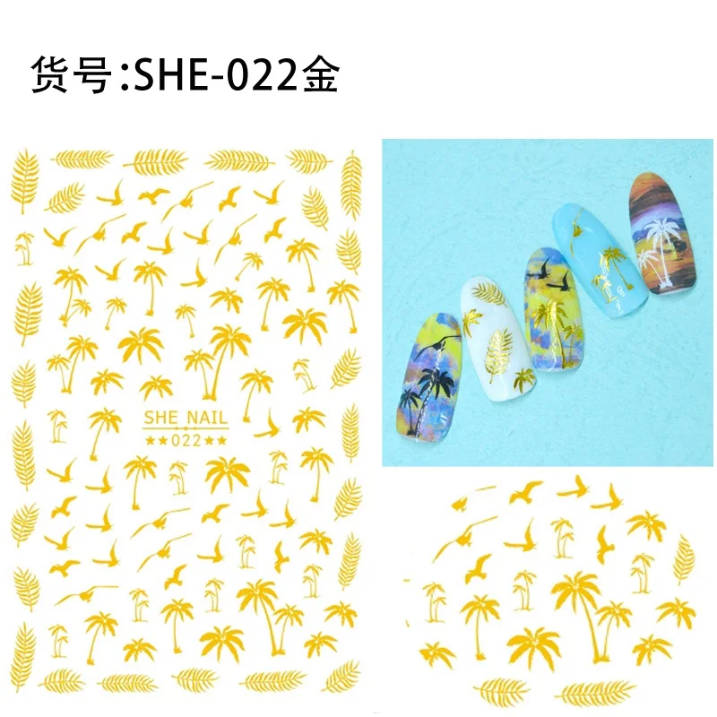 2 листов Самоклеящиеся черный белый золотистый наклейки для ногтей украшения