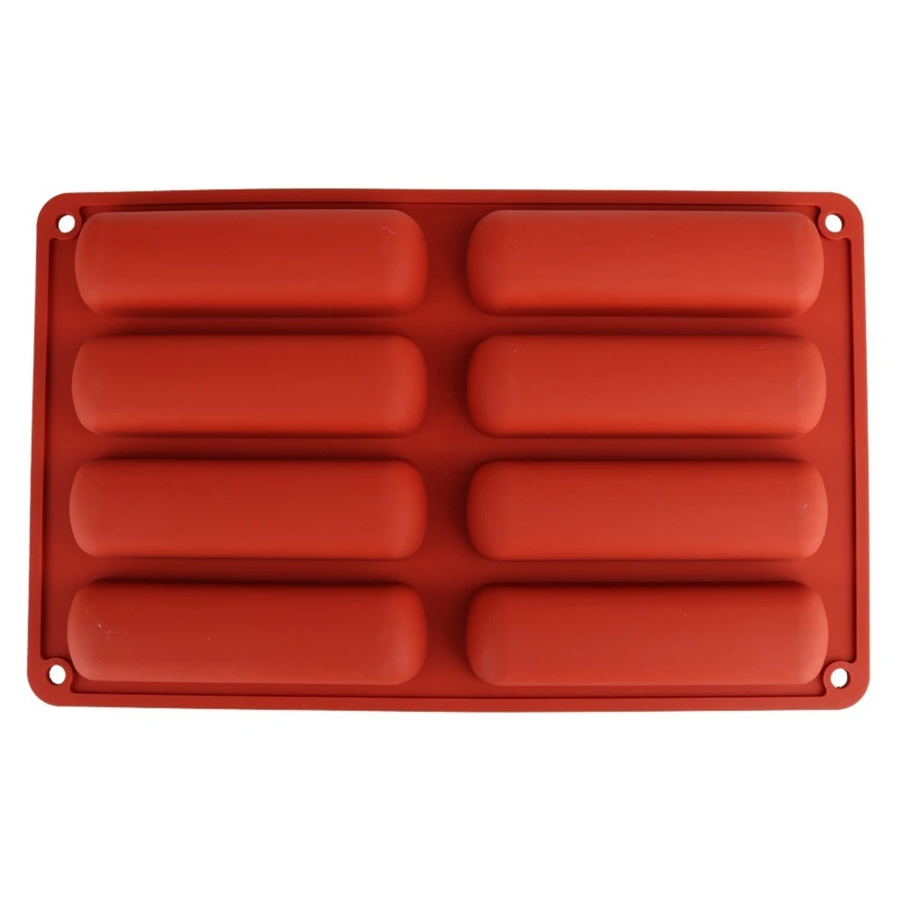 Silicone Classic Collection Shapes Non Stick 8 Forms Eclair Cake Baking Mold Bakeware Kitchen baking tools Pastry Accessories