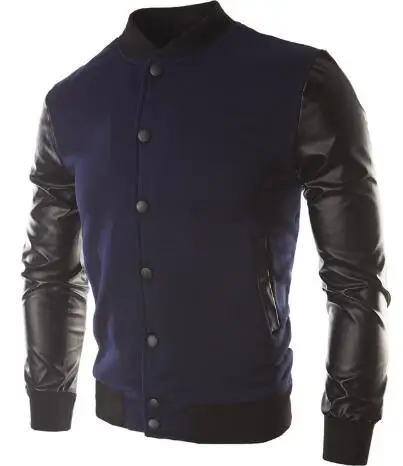 

Men's sweatshirt hoodie men's long-sleeved Pu leather mol jacket cotton Poleron Hombre wool sport warm wind jacket men's jacket