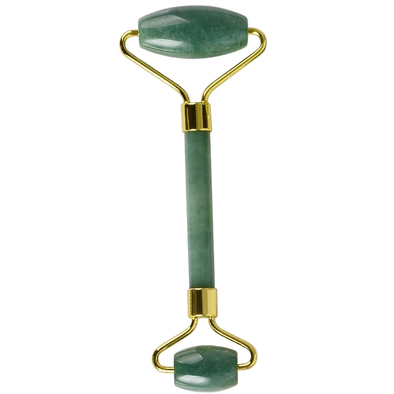 green aventurine Высокое качество ролик для лица нефрит для массажа камень многоцветный массажер для тела против морщин целлюлит подтяжка лица красота уход за кожей - Цвет: green aventurine