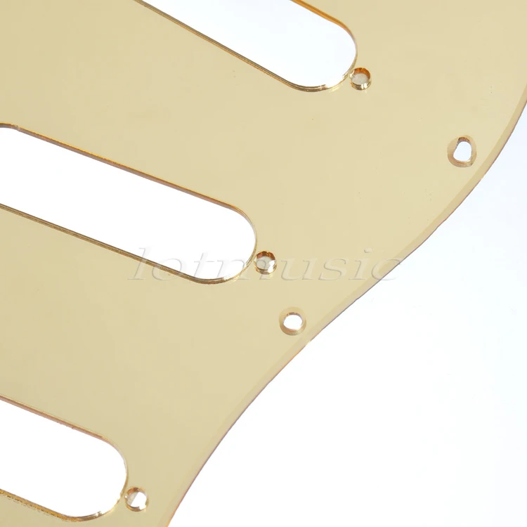 2 * Гитарный маркер Золотое зеркало 11 отверстий царапина пластина для Fender Strat