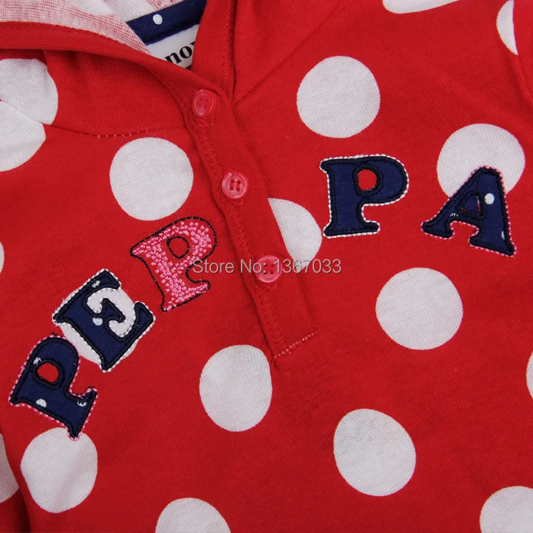 Nova F4490# Baby Girls Autumn Winter Warm Hoodies Beautiful Coats With Dot Printed Children Sweater Hooded Outwear Coat | Детская одежда