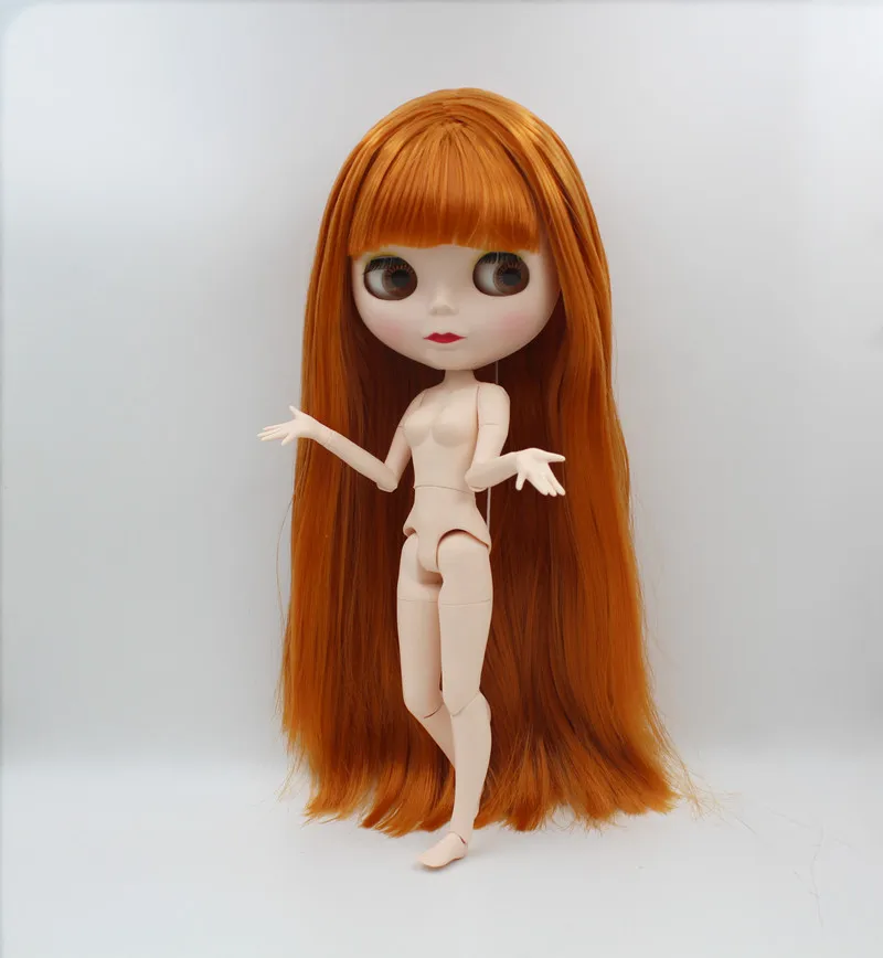 Кукла Blygirl кукла Blyth темно оранжевая челка с прямыми волосами 1/6 Обнаженная 19