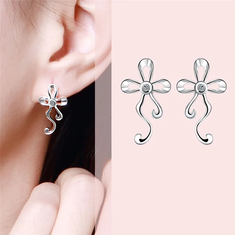 Friendship Classic Top Brand AAA Zircon Stud Earrings Women 925 Silver Fashion Jewelry Accessories Brinco | Украшения и