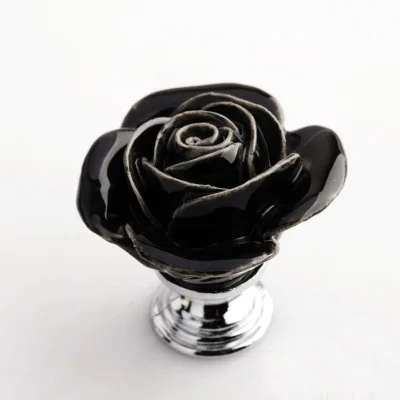 Ручка керамический розовый цветок декоративная ручка для мебели Цветочная ящика