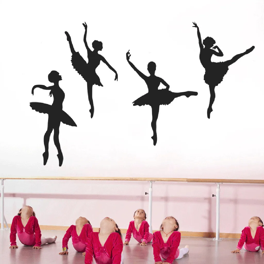 KAKUDER четыре балетных танцора с бабочкой Съемные Виниловые художественные черные