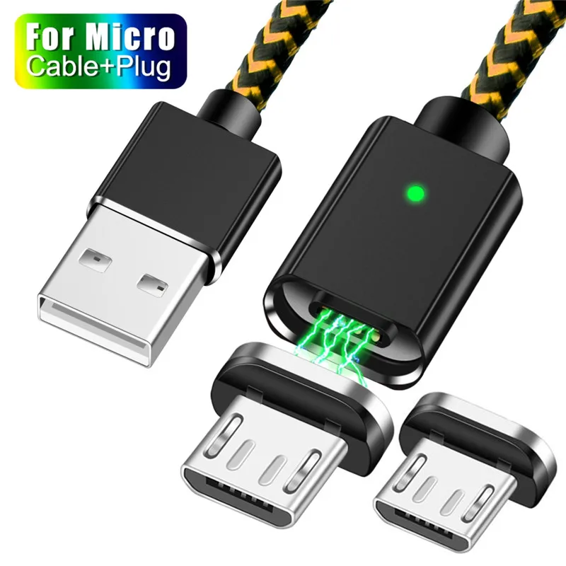 Олаф магнитное зарядное устройство Micro USB кабель для Xiaomi huawei Android мобильный телефон Быстрая зарядка магнит Microusb кабель для передачи данных провод - Цвет: Black Micro Cable